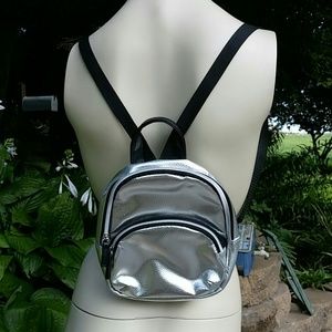 Silver Mini Backpack